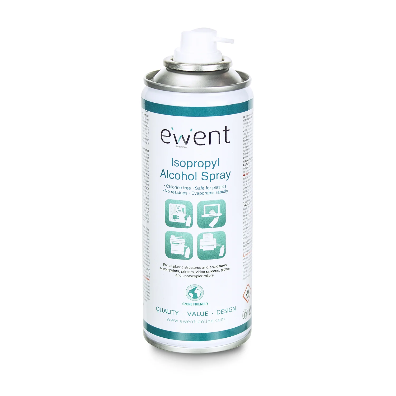 Spray de Álcool Isopropílico Ewent EW5613 200ml, Limpeza de Placas e Equipamentos Eletrónicos