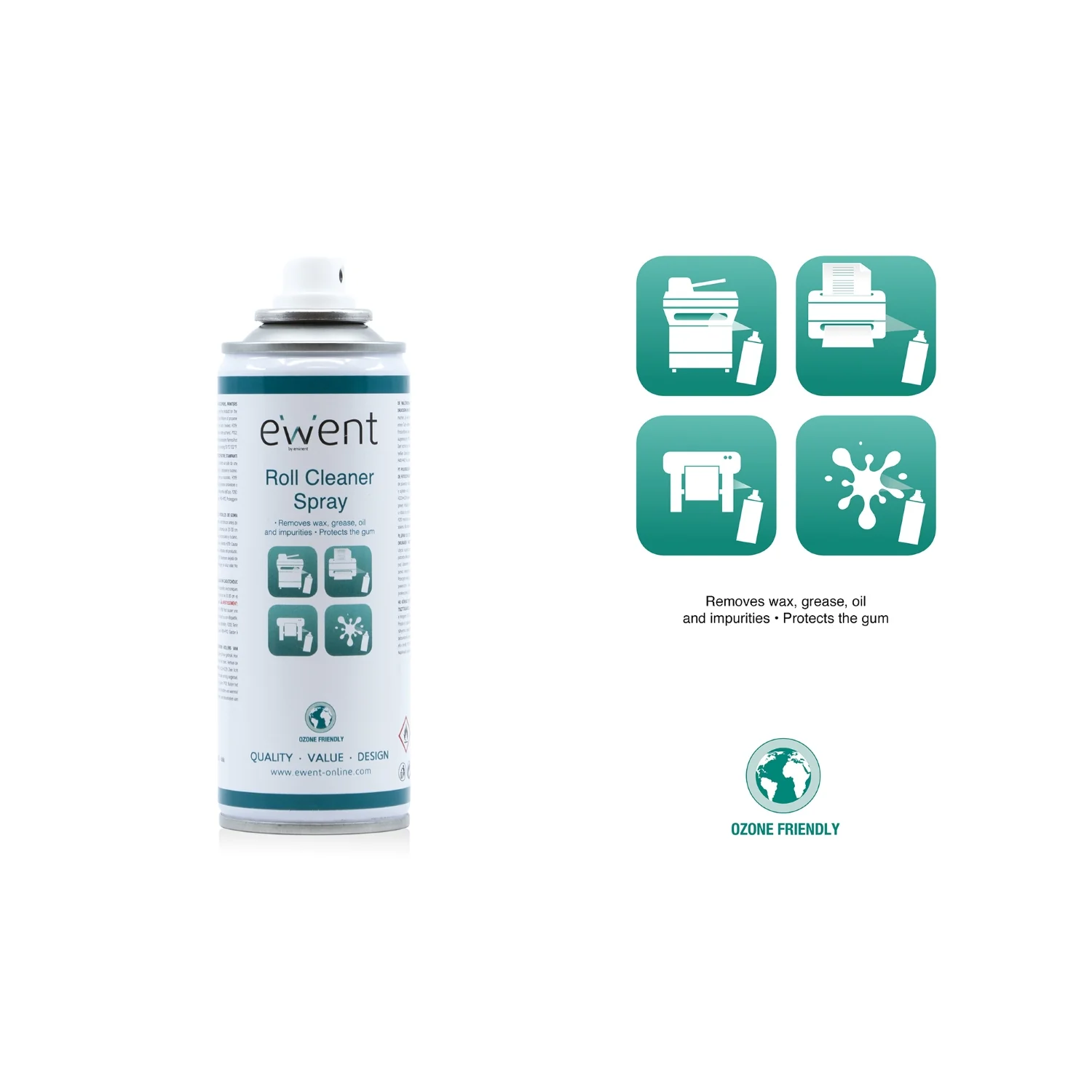 Spray de limpeza de roletes Ewent EW5617 200 ml para impressoras e fotocopiadoras - Imagem 2