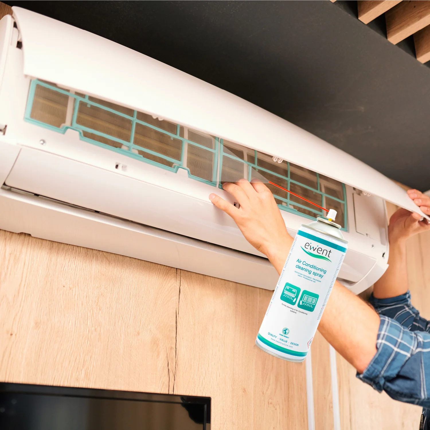 Spray de limpeza para ar condicionado Ewent EW5619 400 ml espuma ativa - Imagem 6