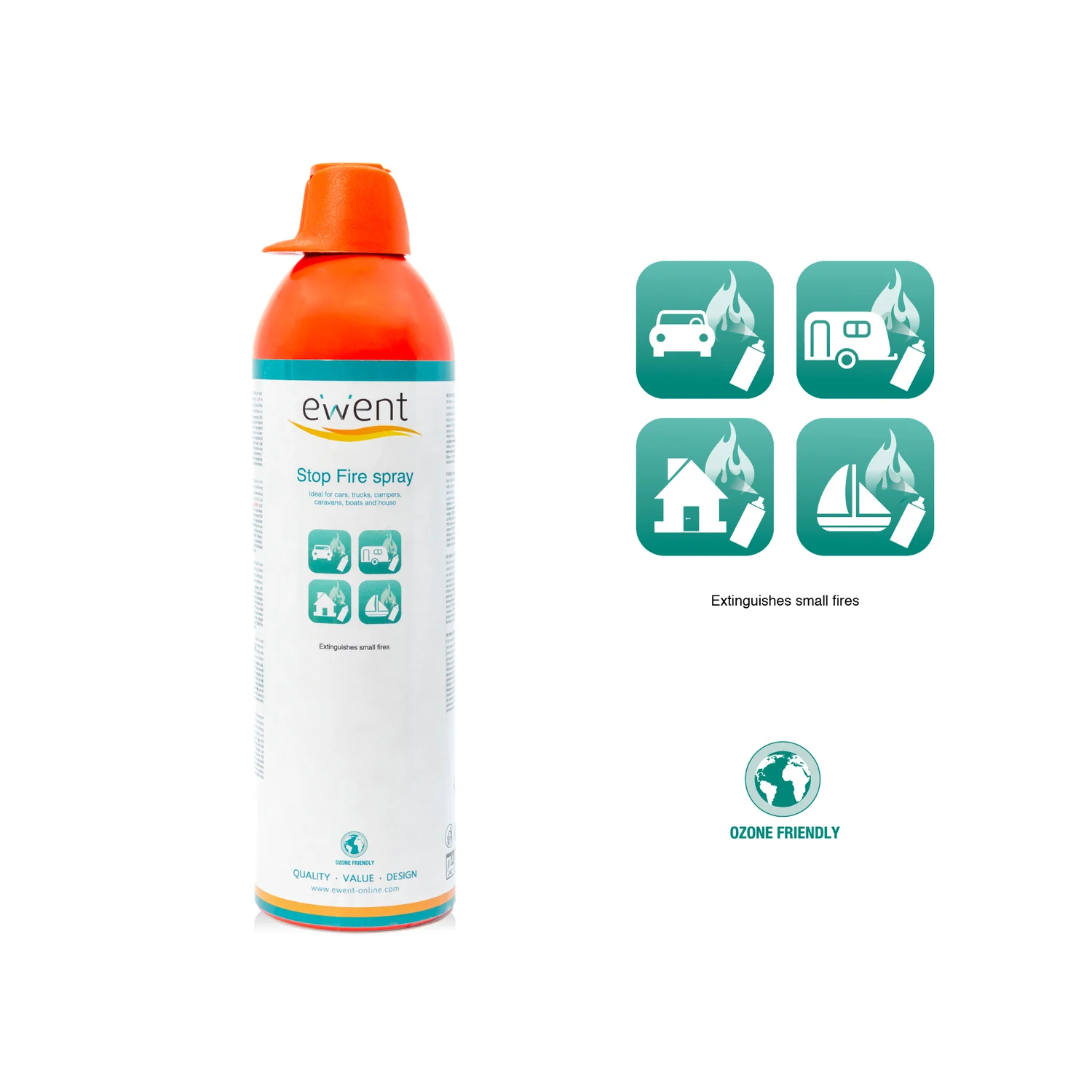 Extintor de Emergência Ewent EW5621 Spray Stop Fogo Classes A B C E - Imagem 4