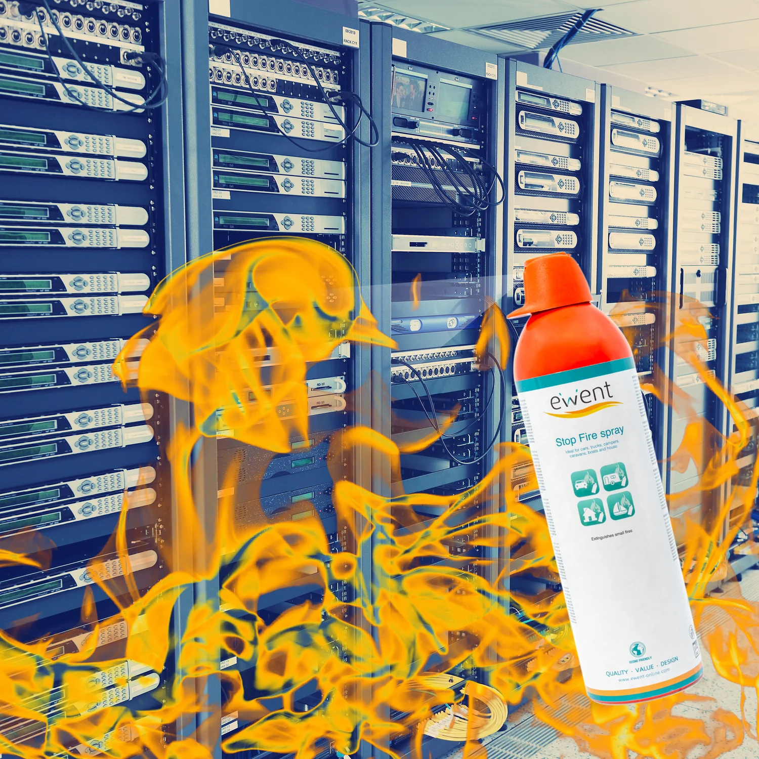Extintor de Emergência Ewent EW5621 Spray Stop Fogo Classes A B C E - Imagem 5