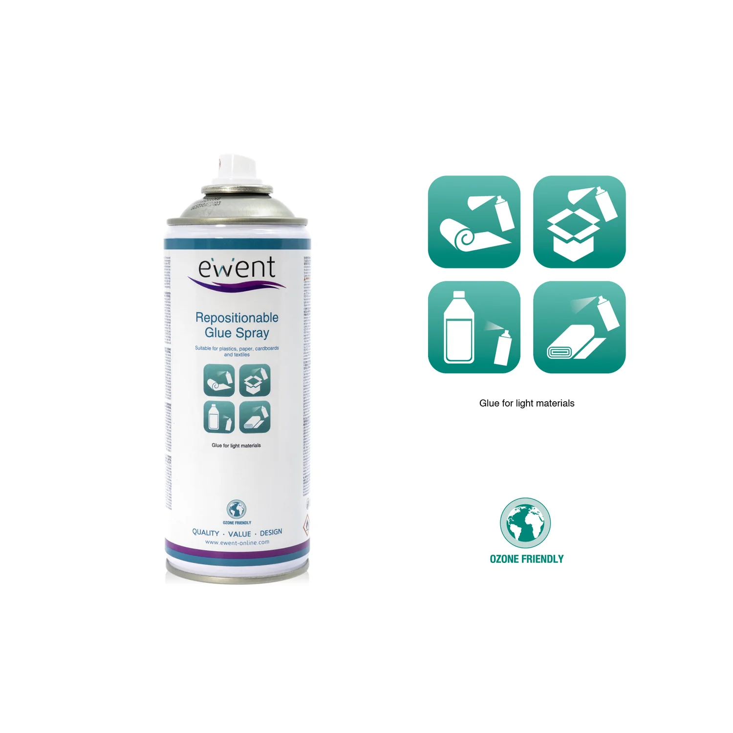 Spray de cola reposicionável Ewent EW5625 adesivo de secagem rápida - Imagem 4