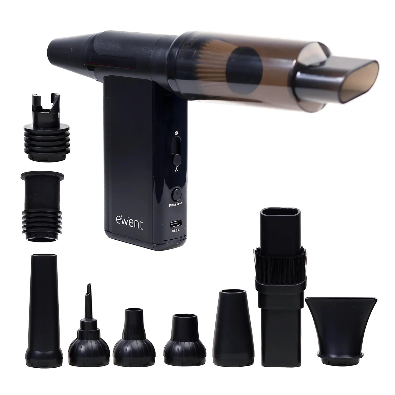 Spray de ar elétrico 3 em 1 com aspirador, 180 000 RPM e bateria 8000 mAh Ewent EW5682