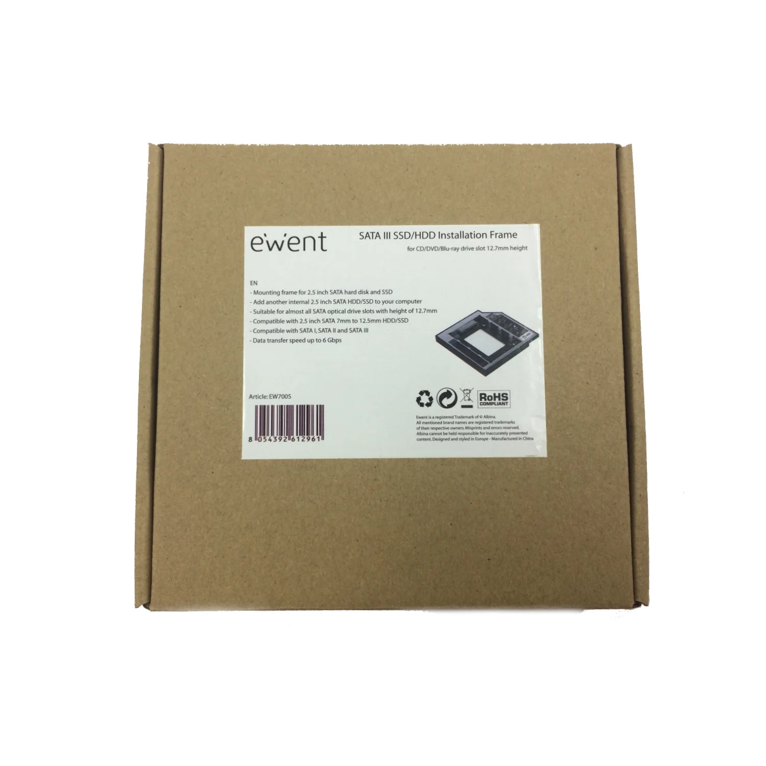 Caixa adaptadora HDD/SSD Ewent EW7005 SATA III 2.5" para slot CD/DVD 12.7 mm - Imagem 6