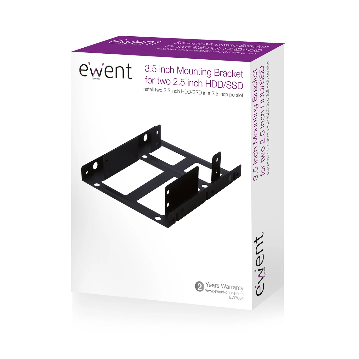 Suporte de montagem dupla Ewent EW7006 para 2 HDD/SSD 2.5" em slot 3.5" preto - Imagem 4