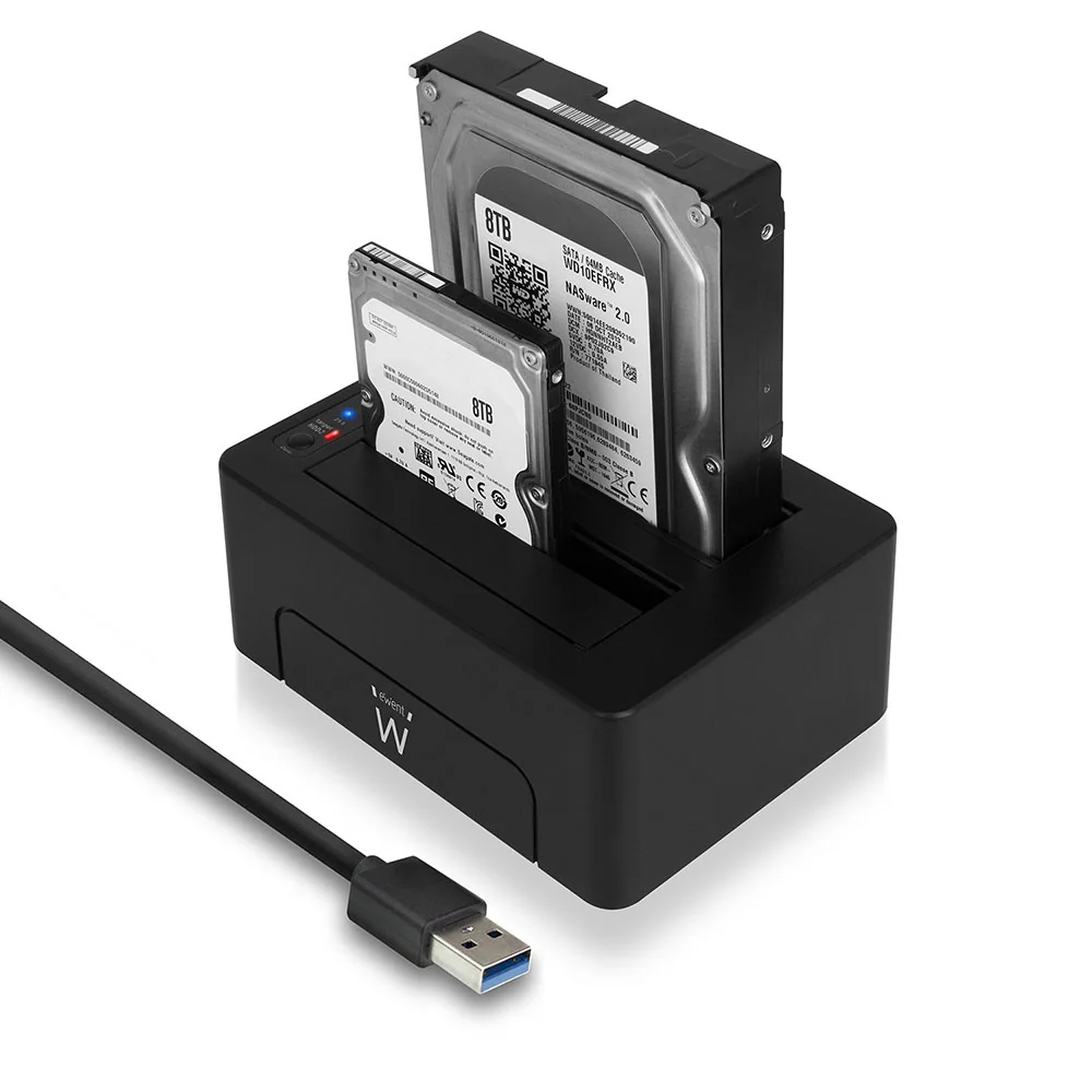 Docking station para discos rígidos Ewent EW7014 dupla USB 3.2 Gen 1 SATA 2.5\"/3.5\" preta