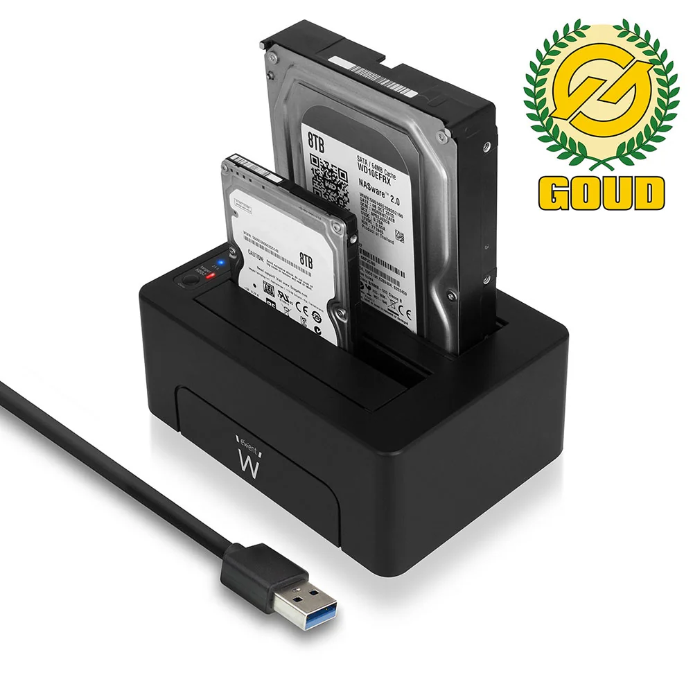 Docking station para discos rígidos Ewent EW7014 dupla USB 3.2 Gen 1 SATA 2.5\"/3.5\" preta - Imagem 2