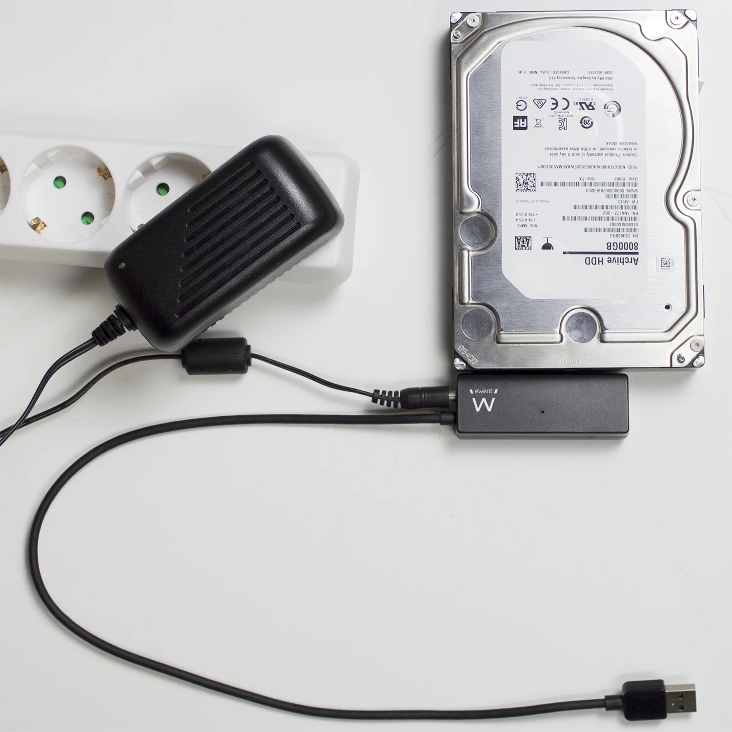 Adaptador USB 3.2 Gen 1 Ewent EW7018 para HDD/SSD SATA 2.5/3.5" com alimentação - Imagem 4
