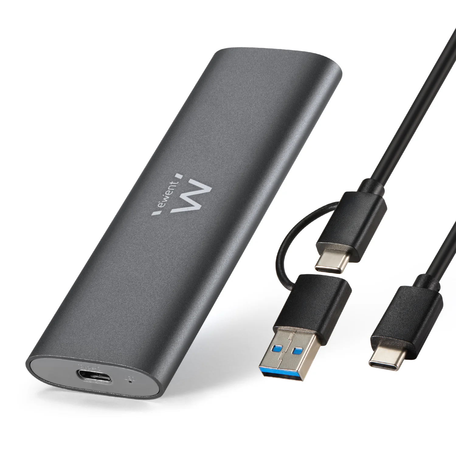 Caixa Externa M.2 SSD NVMe e SATA USB-C 3.2 Gen 2 em Alumínio Ewent EW7061, 10 Gbps