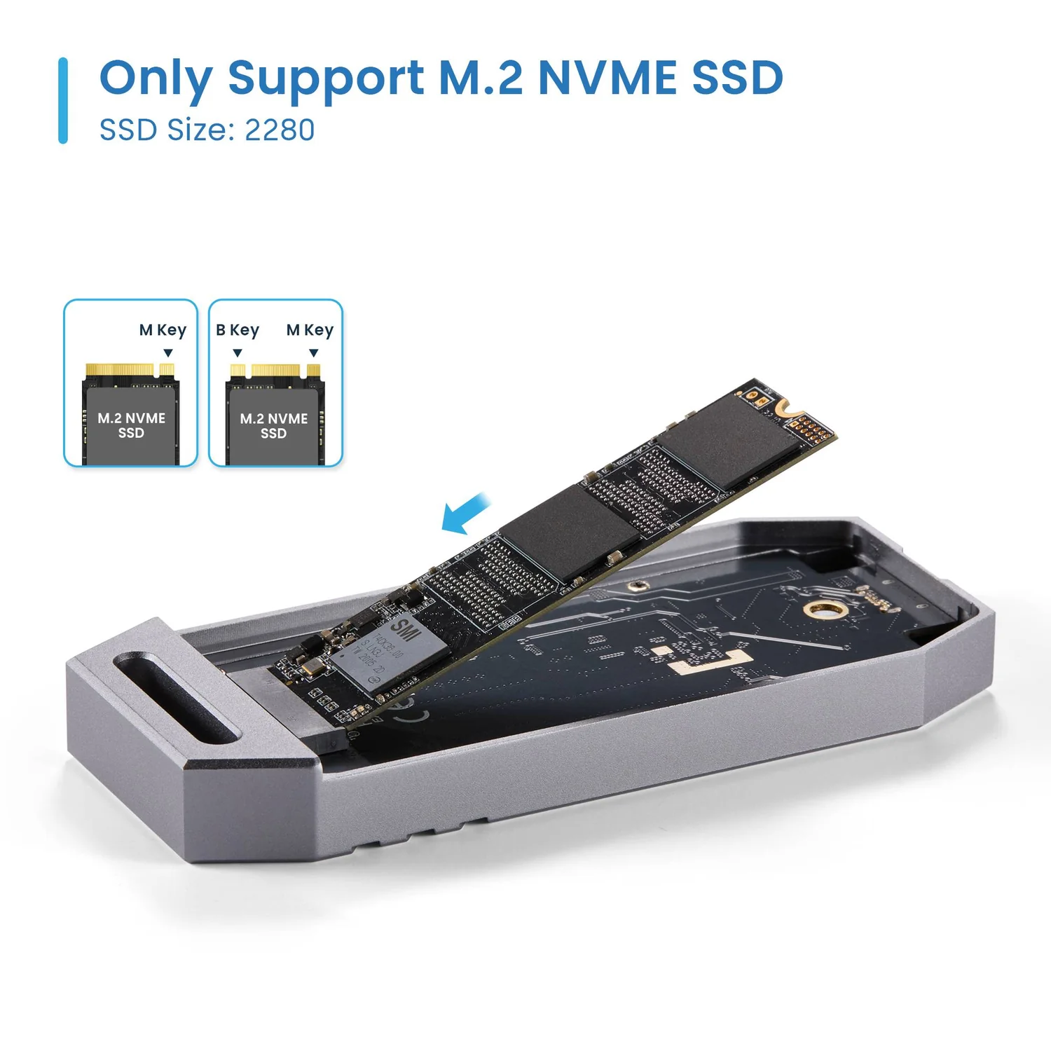 Caixa externa SSD M.2 NVMe Ewent EW7062 USB4 USB-C alumínio sem parafusos - Imagem 2