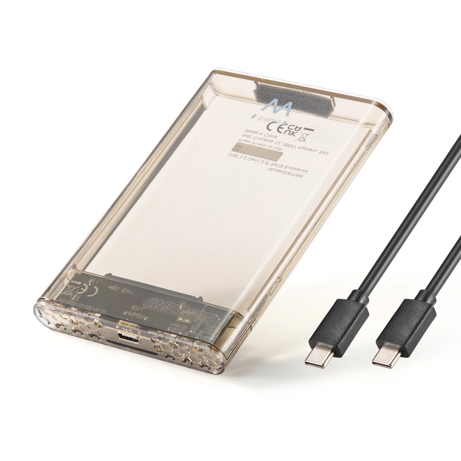 Caixa Externa para SSD/HDD 2.5" SATA USB-C 3.2 Gen 1 Ewent EW7068 Transparente