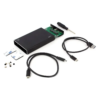 Caixa Externa para Disco Ewent EW7070 2.5" SATA USB 3.2 Gen 2 10Gbps Alumínio Preta - Imagem 1