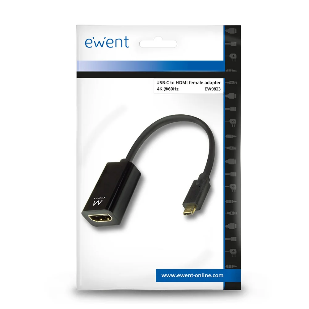 Adaptador USB-C para HDMI Fêmea 4K 60Hz Ewent EW9823 Preto - Imagem 3