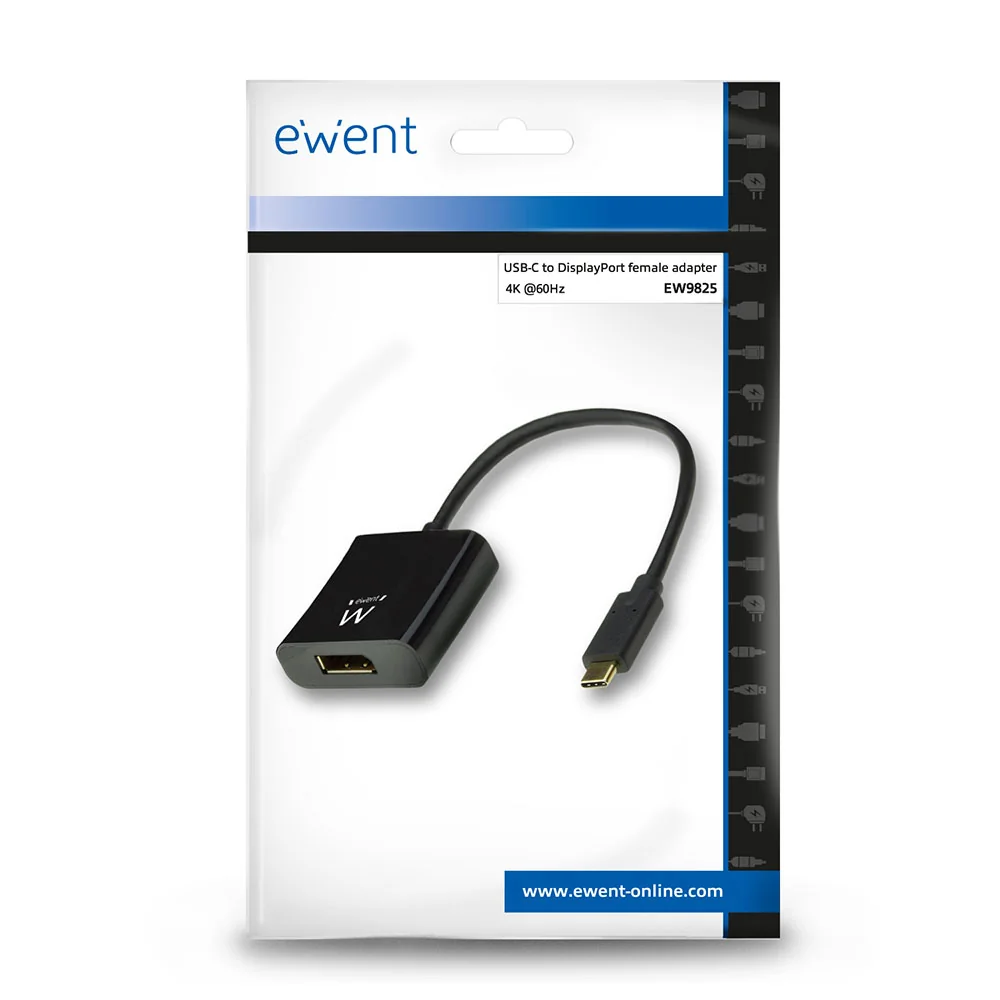 Adaptador USB-C para DisplayPort 4K 60Hz Ewent EW9825 Preto - Imagem 4