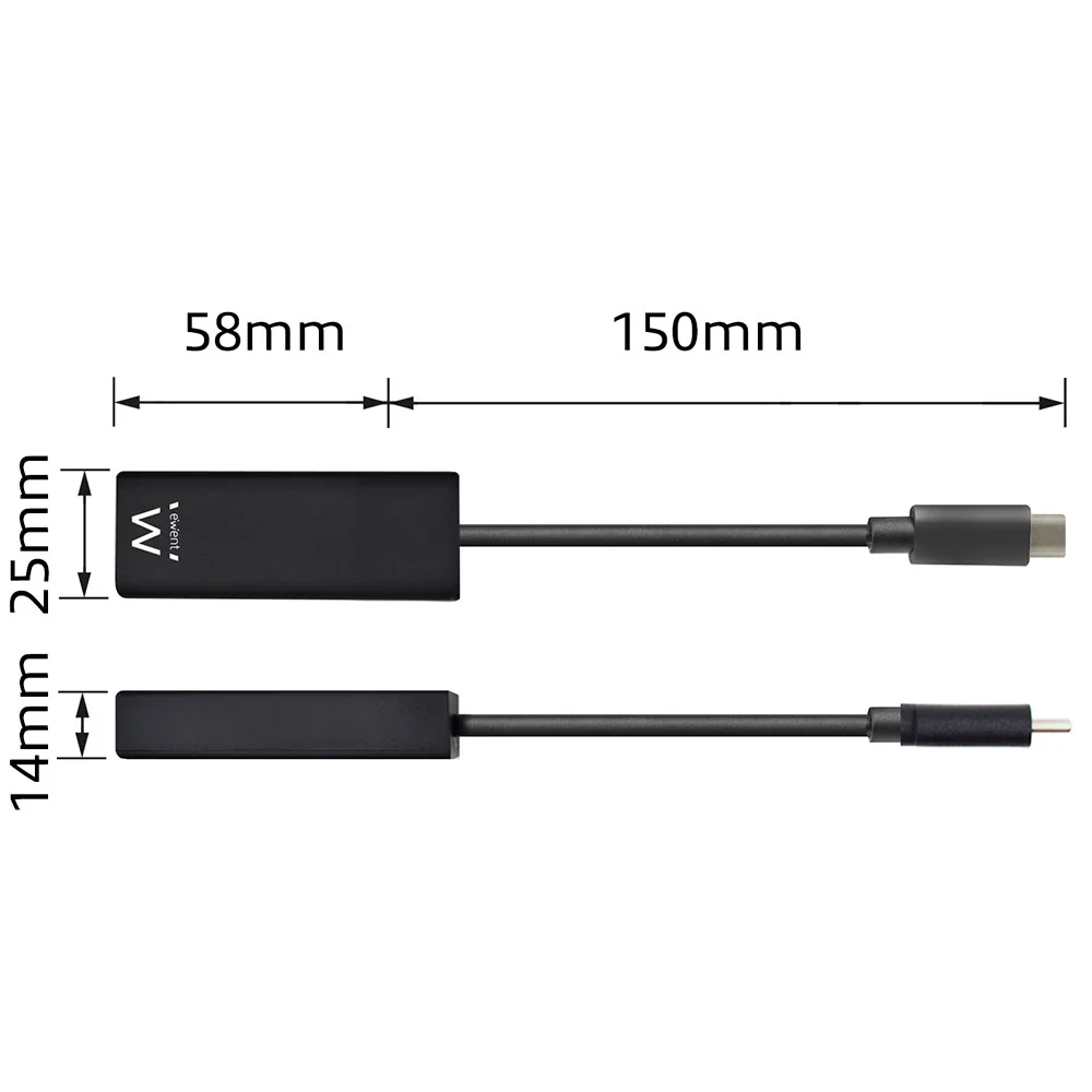 Adaptador de rede Gigabit USB-C Ewent EW9828 5 Gbps preto - Imagem 3