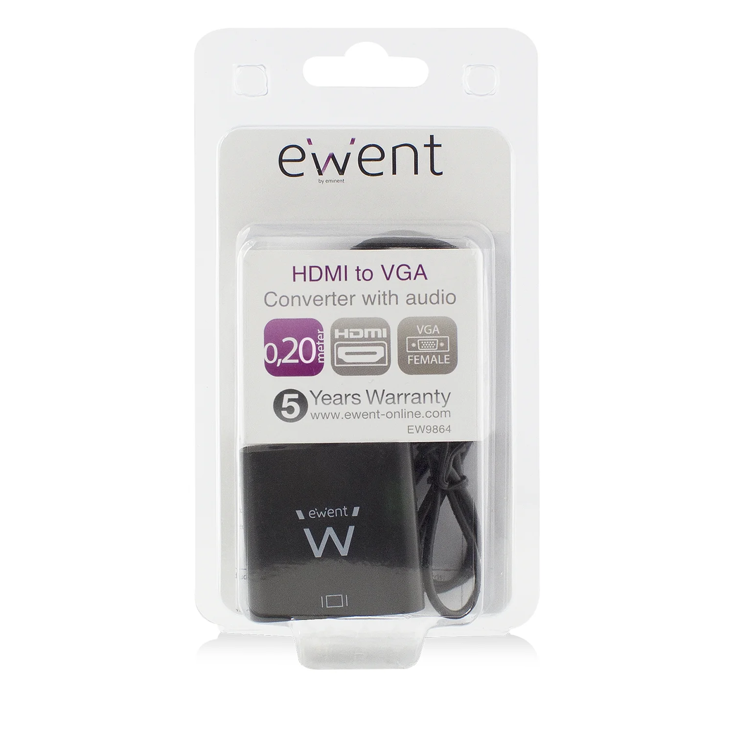 Conversor HDMI para VGA com áudio Ewent EW9864 0,2 m preto - Imagem 5