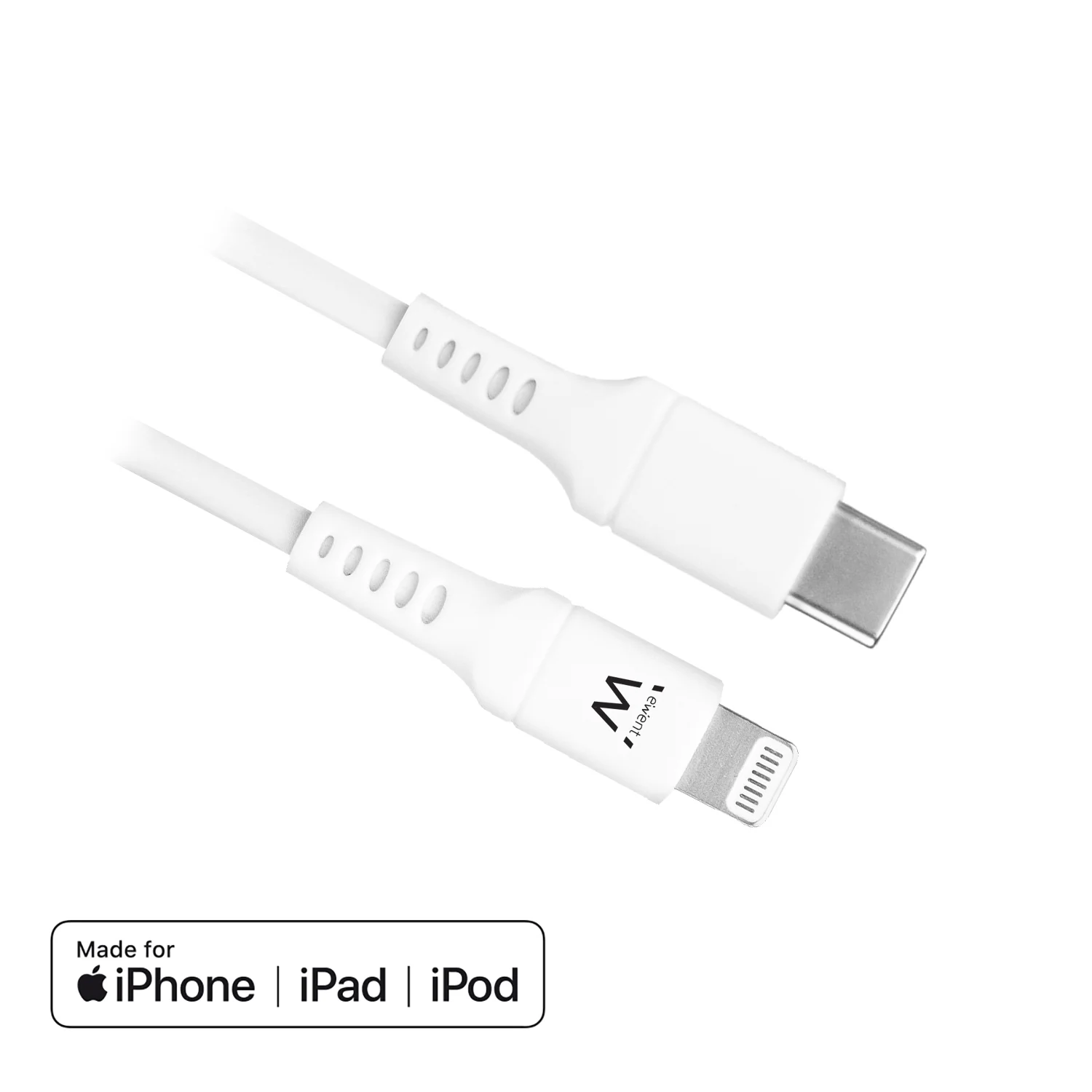 Cabo Lightning Ewent EW9915 USB-C para Lightning MFI 1m Branco