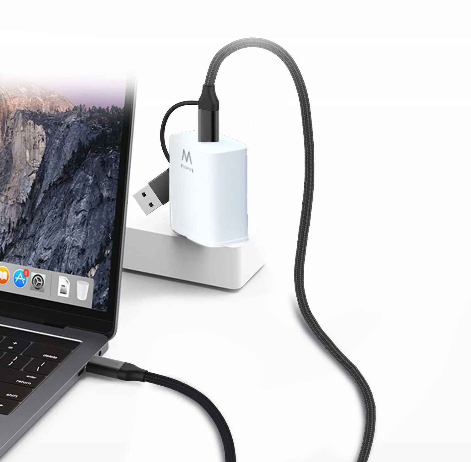 Cabo USB-C 2 em 1 Ewent EW9918 1 m 60 W com adaptador USB-A - Imagem 4