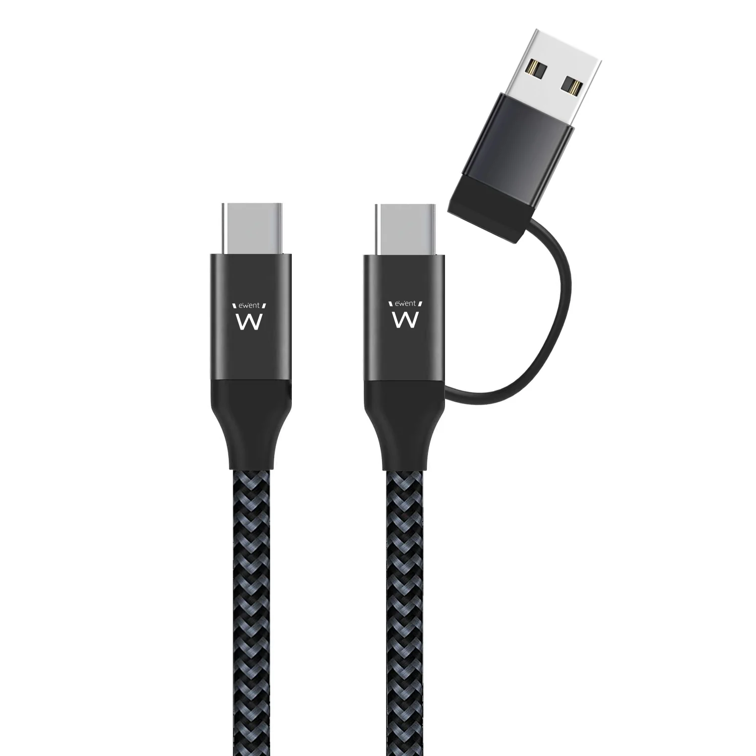 Cabo USB-C 2 em 1 Ewent EW9918 1 m 60 W com adaptador USB-A - Imagem 2