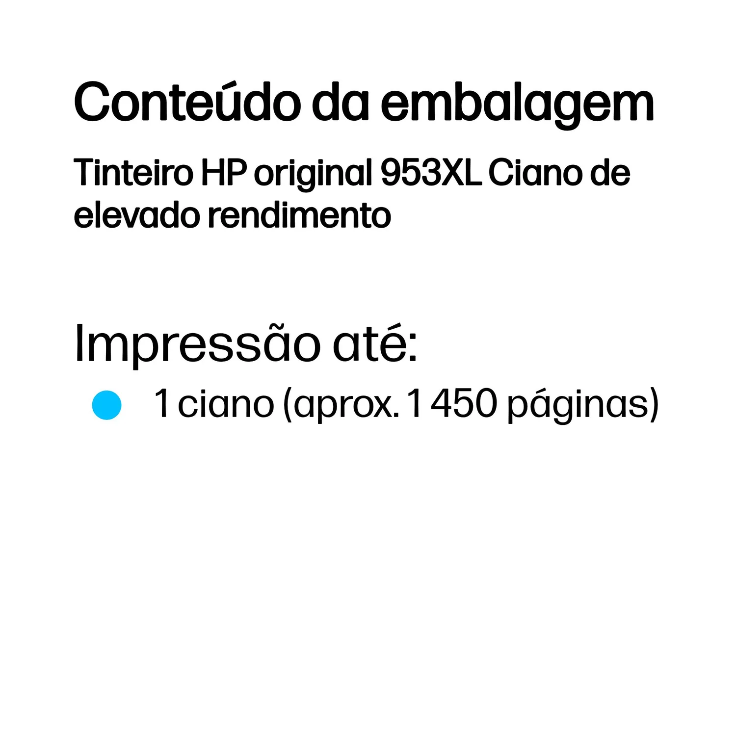 Tinteiro HP 953XL Ciano de elevado rendimento 18 ml 1450 páginas - Imagem 3