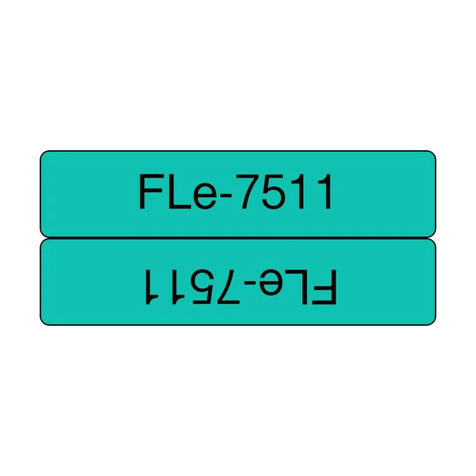 Fita de etiquetas bandeira 21 x 45 mm preto sobre verde 72 unidades Brother FLE-7511 - Imagem 1