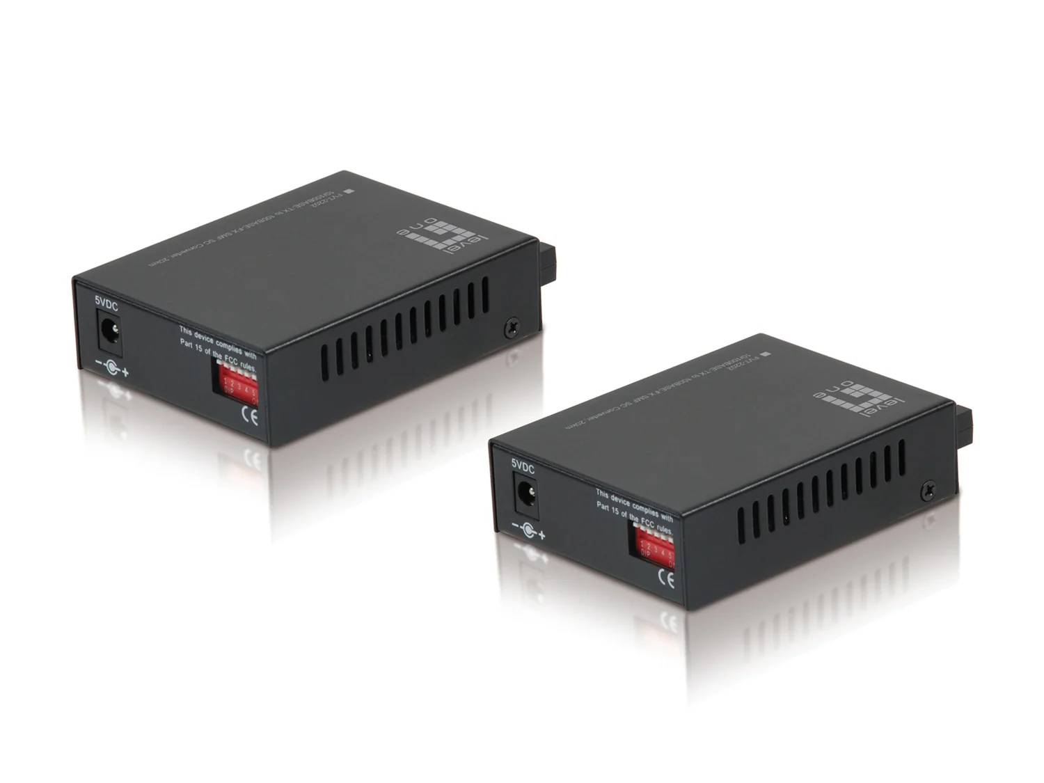 Conversor de Media LevelOne FVT-2202 RJ45 para SC BiDi Fast Ethernet Monomodo 20km Preto - Imagem 2