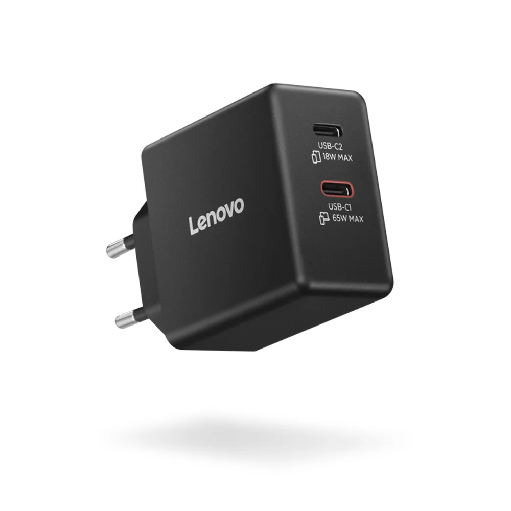 Carregador Lenovo 65W Dual USB-C GaN Universal Preto Cabo 1.5m - Imagem 6
