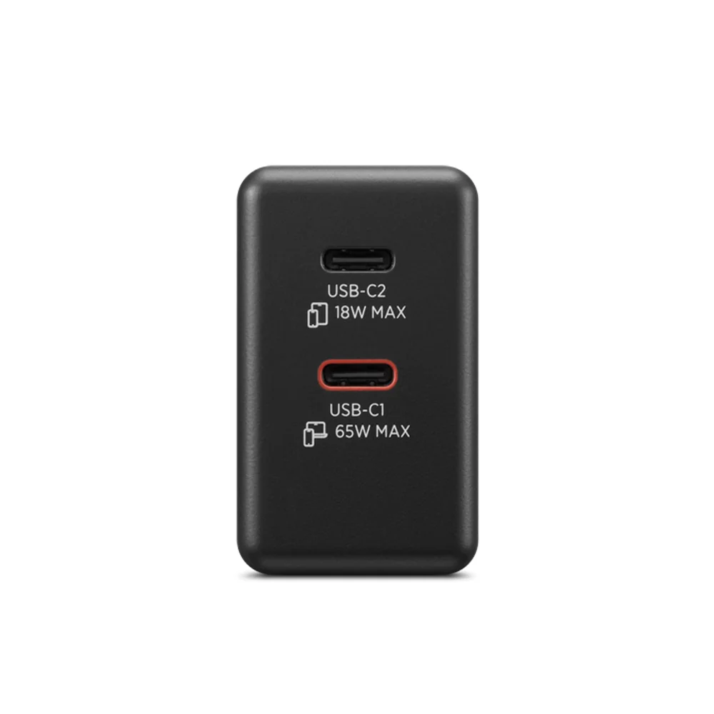 Carregador Lenovo 65W Dual USB-C GaN Universal Preto Cabo 1.5m - Imagem 2