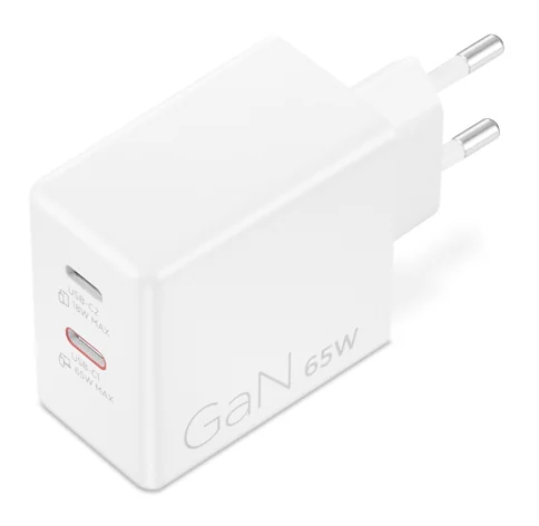 Carregador Lenovo 65W USB-C Dual GaN Branco 2 Portas - Imagem 1