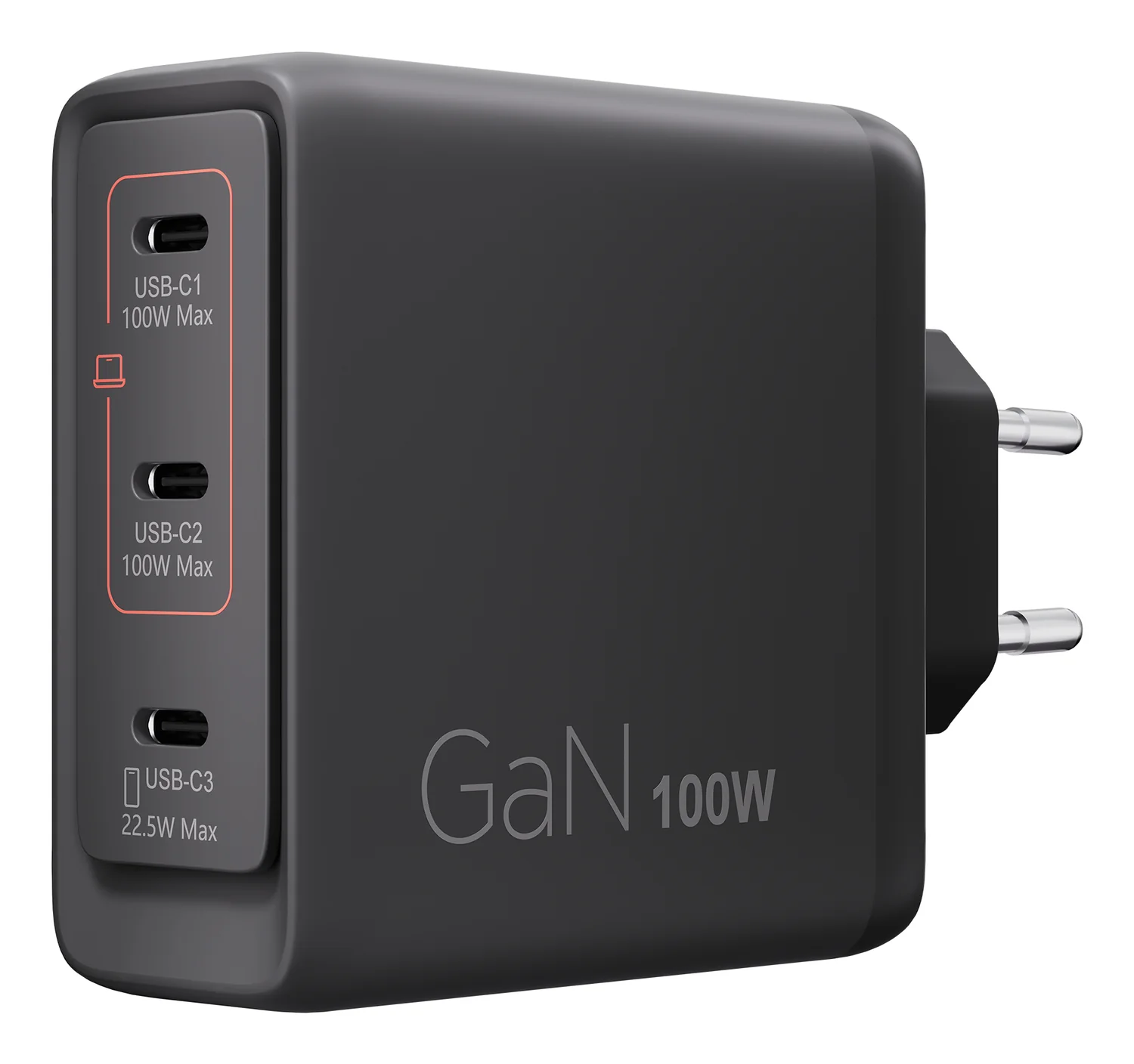 Carregador Lenovo Multi-Port USB-C 100W GaN com 3 Portas USB-C e Cabo 1.8m Preto