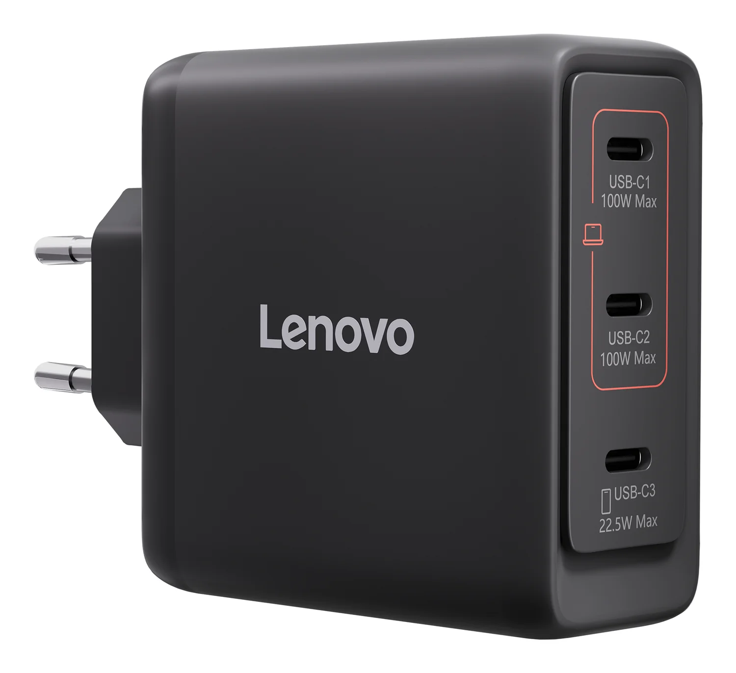 Carregador Lenovo Multi-Port USB-C 100W GaN com 3 Portas USB-C e Cabo 1.8m Preto - Imagem 8