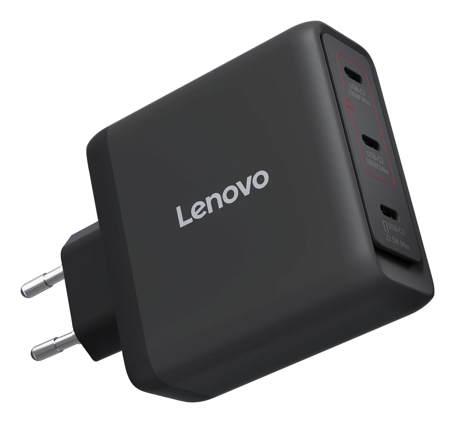Carregador Lenovo Multi-Port USB-C 100W GaN com 3 Portas USB-C e Cabo 1.8m Preto - Imagem 4