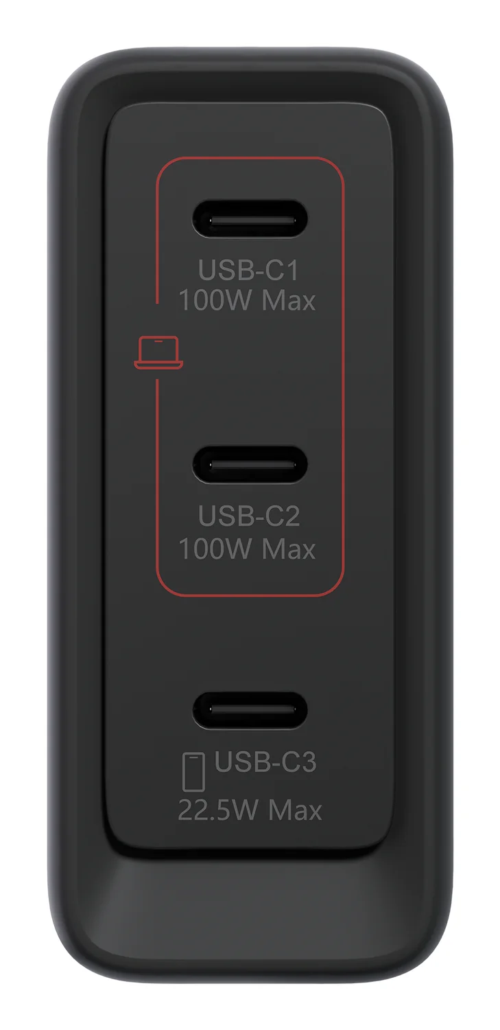 Carregador Lenovo Multi-Port USB-C 100W GaN com 3 Portas USB-C e Cabo 1.8m Preto - Imagem 7
