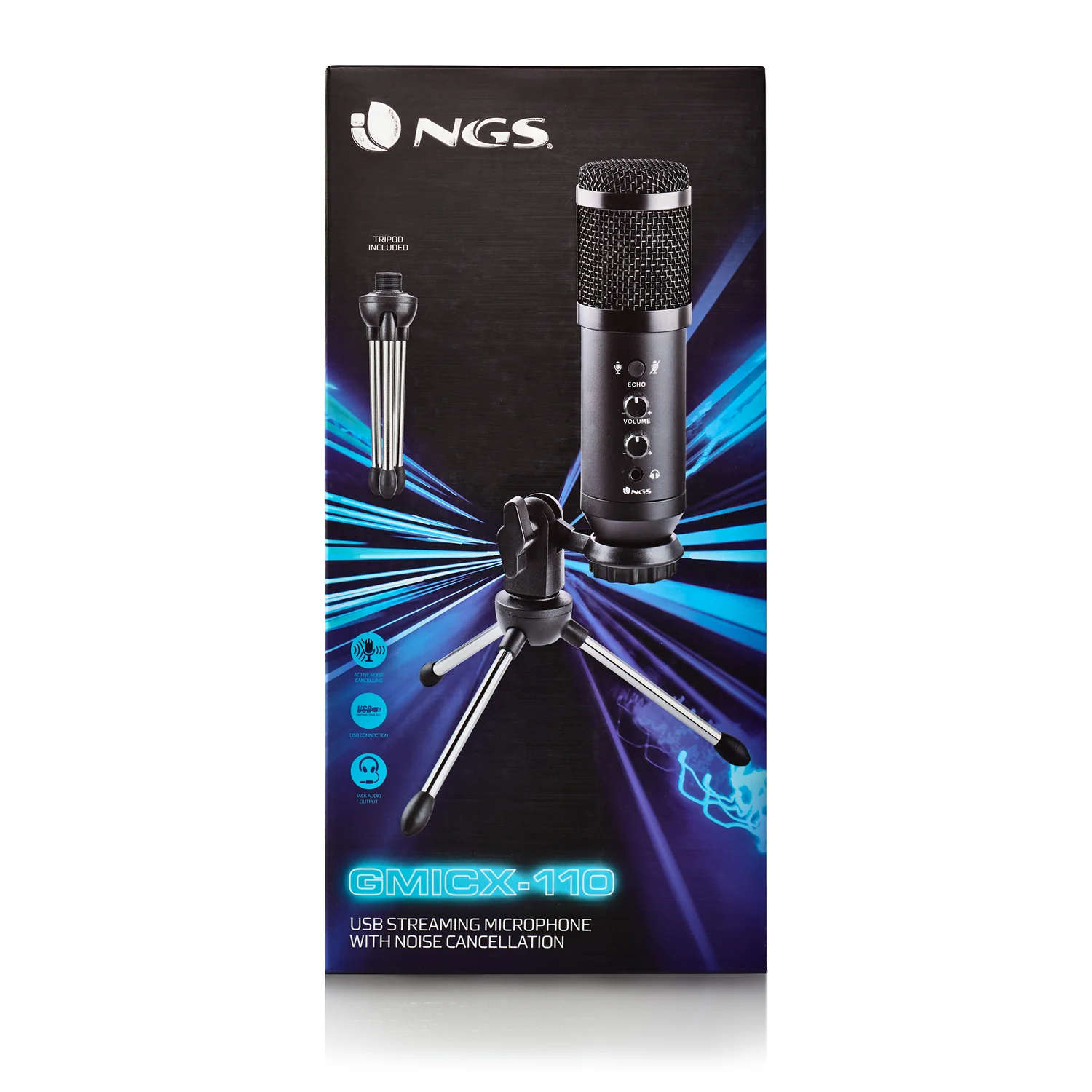 Microfone de Gravação USB NGS GMICX-110 Plug and Play com Tripé e Filtro | Preto - Imagem 10