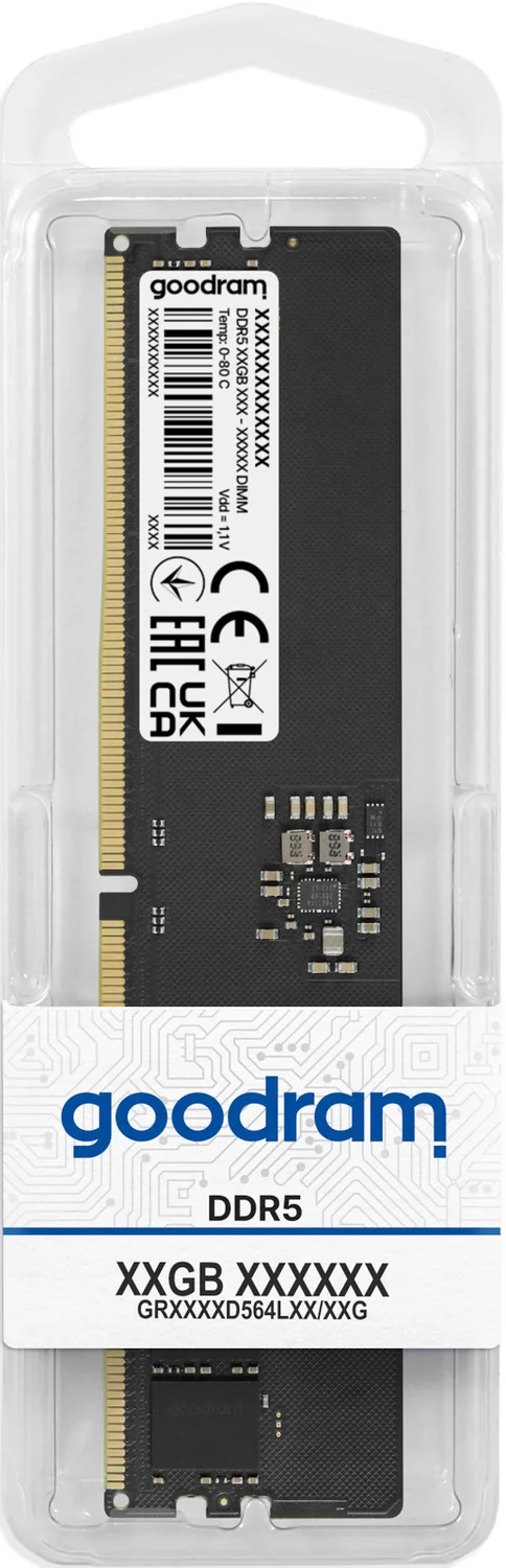 Memória RAM DIMM 8GB DDR5 5600MHz CL46 SR Goodram para PC Desktop