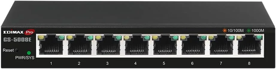 Switch de rede Gigabit Ethernet 8 portas Web Smart Edimax GS-5008E - Imagem 2