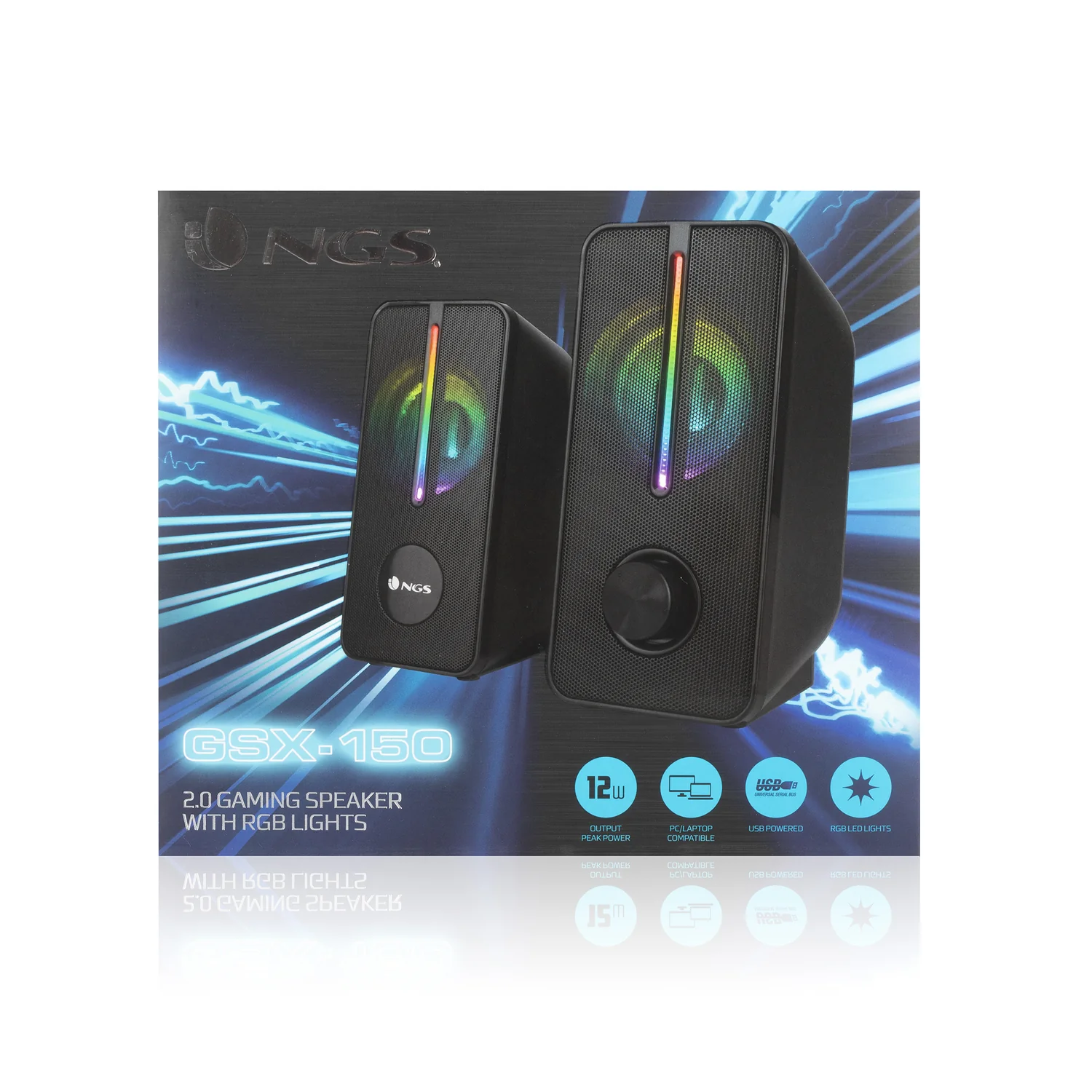 Colunas Gaming NGS GSX-150 2.0 12W RGB USB Preto - Imagem 4