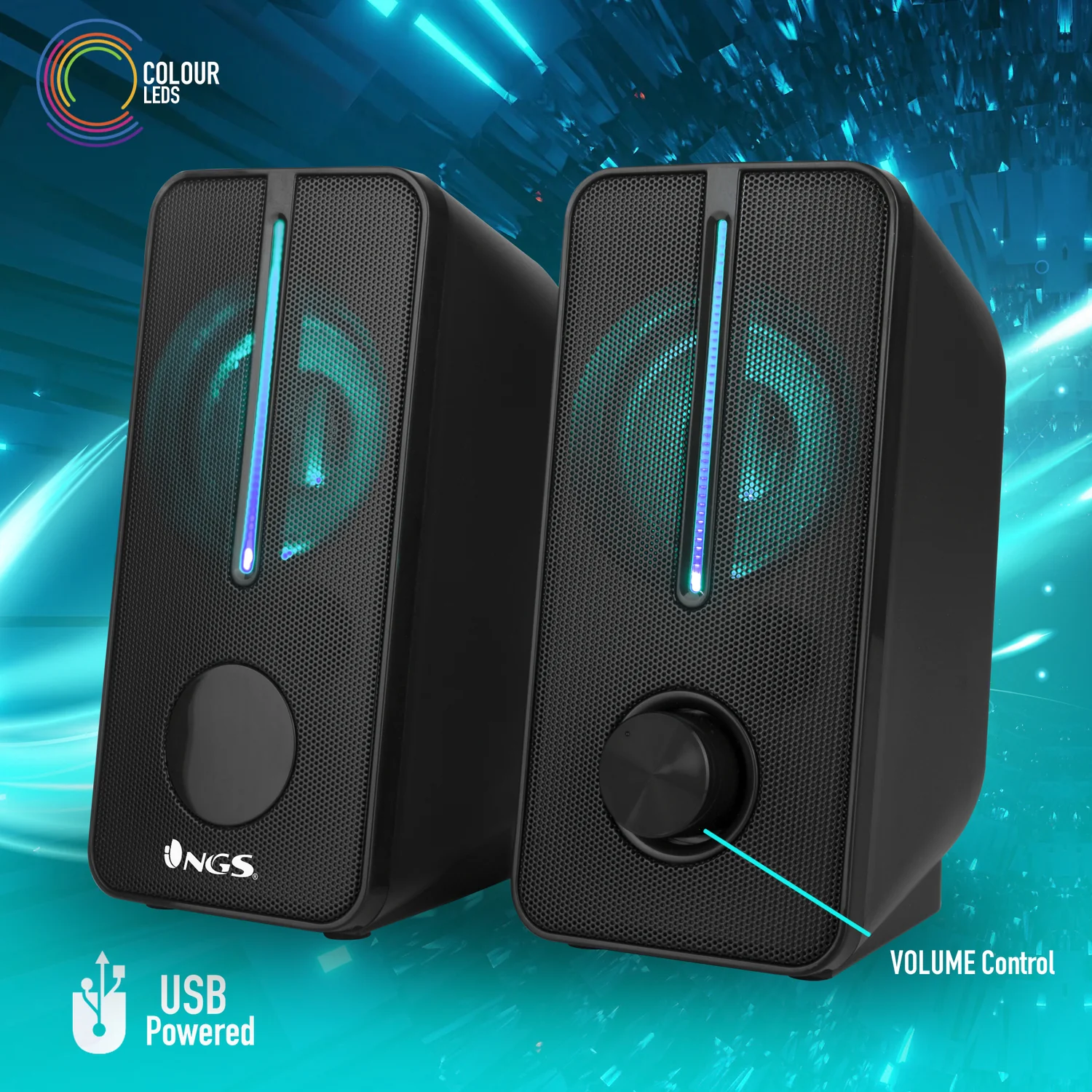 Colunas Gaming NGS GSX-150 2.0 12W RGB USB Preto - Imagem 6
