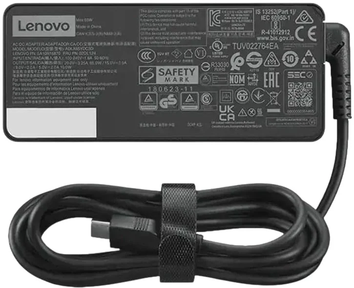 Carregador Lenovo USB-C 65W AC Adapter 100-240V Preto - Imagem 2
