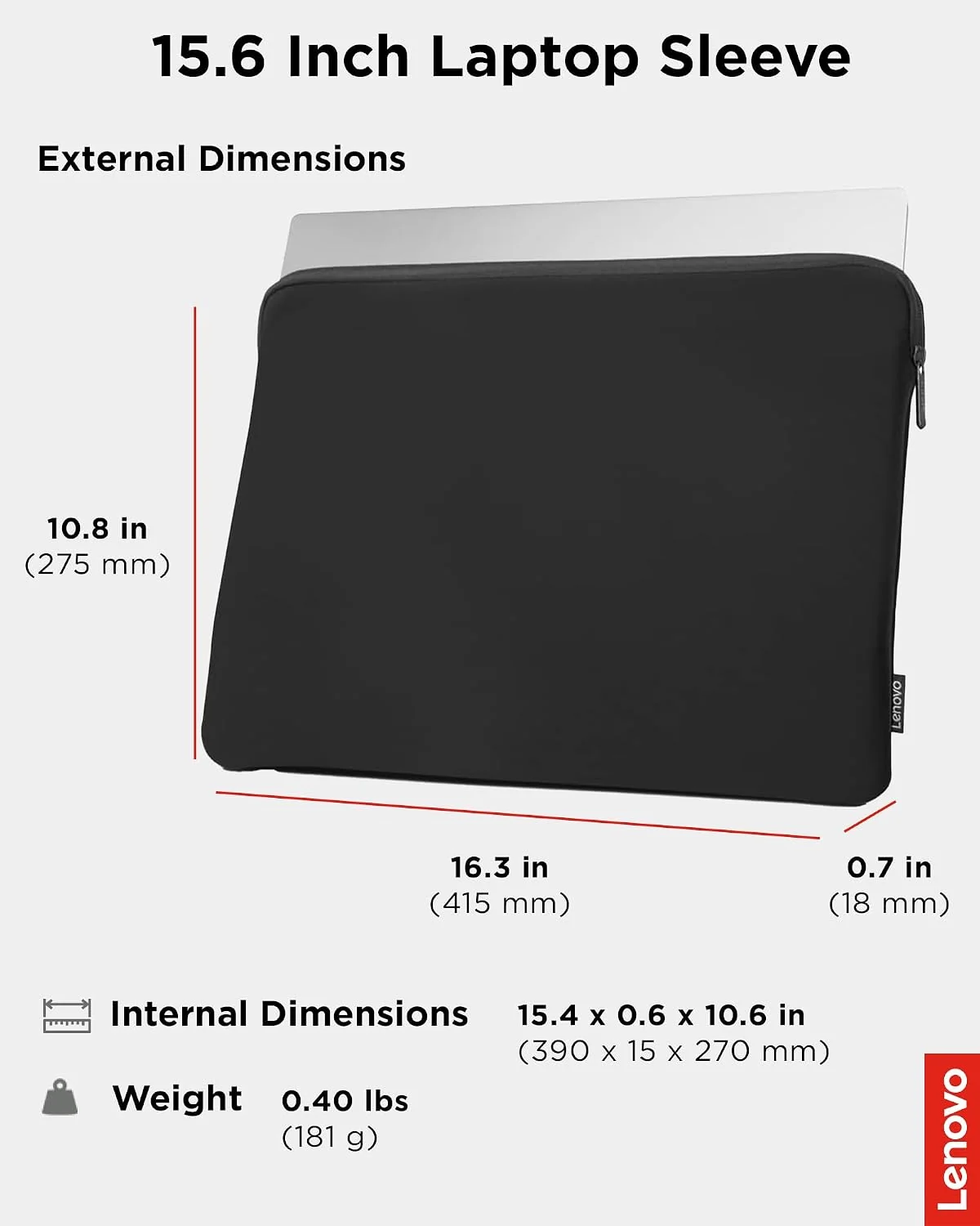 Capa para Portátil Lenovo Laptop Sleeve 15.6 - Imagem 6