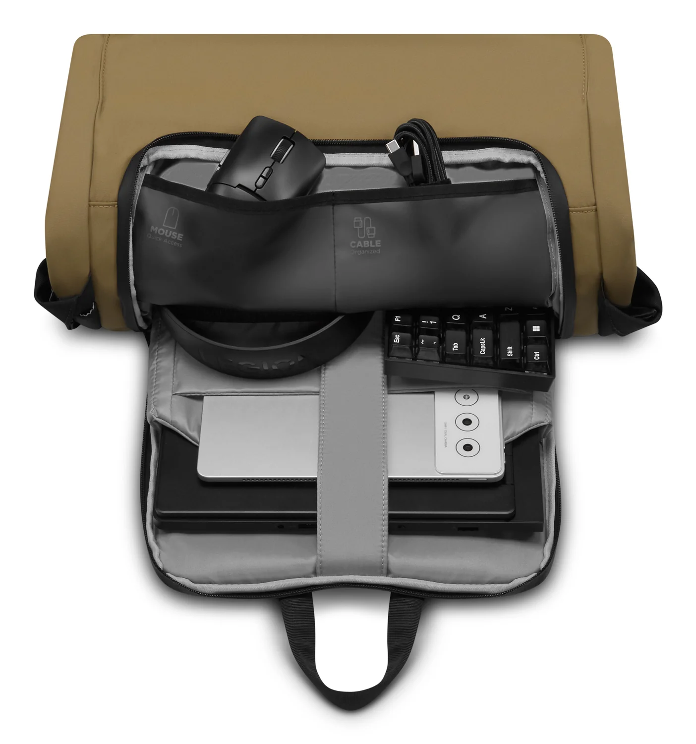 Mochila Gaming Lenovo Legion GB500 16" Preta/Amarela - Resistente a Água 25L - Imagem 4