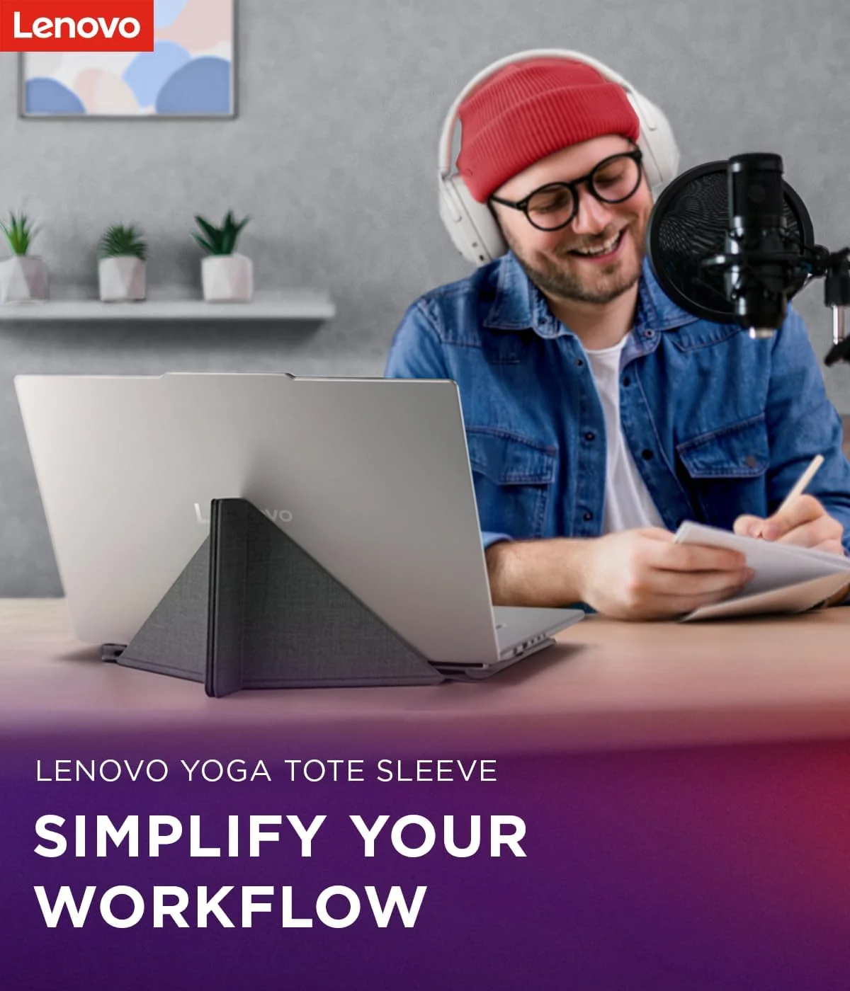Mala Lenovo Yoga Tote Sleeve para Portátil até 14" Cinzento - Imagem 7