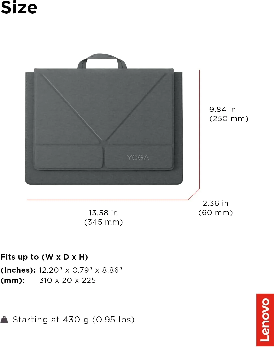 Mala Lenovo Yoga Tote Sleeve para Portátil até 14" Cinzento - Imagem 6