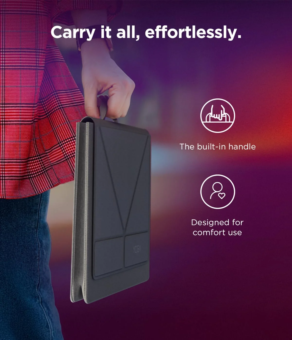 Mala Lenovo Yoga Tote Sleeve para Portátil até 14" Cinzento - Imagem 4