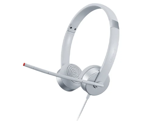 Auriculares com Fio Lenovo 100 Stereo Analógicos Cinzento, Microfone Boom, Jack 3,5mm - Imagem 4