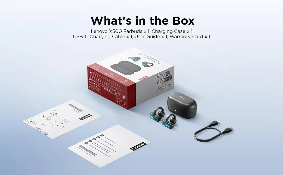 Auriculares Lenovo X500 Open-Ear Clip-On Design Ergonómico Preto - Imagem 17