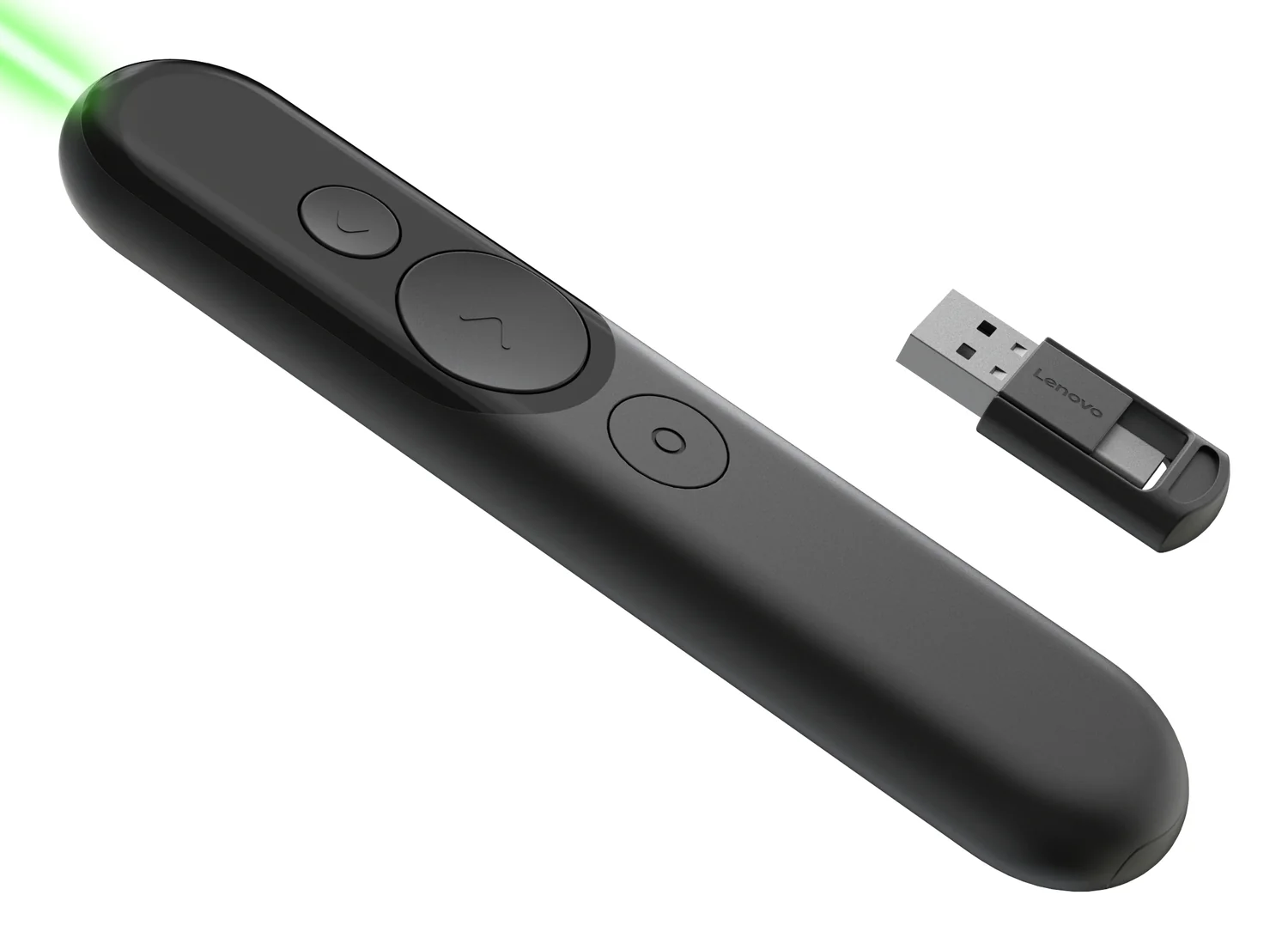 Comando Apresentações Lenovo Laser Recarregável Bluetooth/RF USB Preto