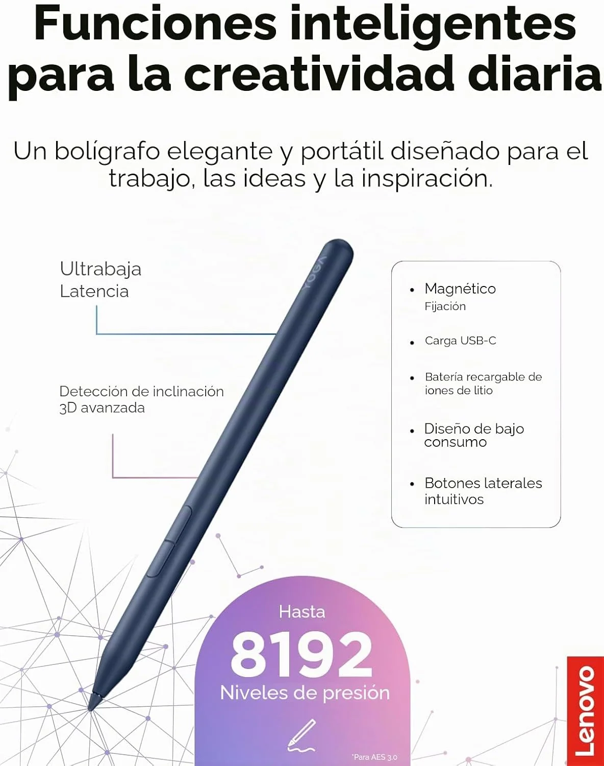 Caneta Digital Lenovo Yoga Pen 2 com Estojo Azul Cósmico - Imagem 3