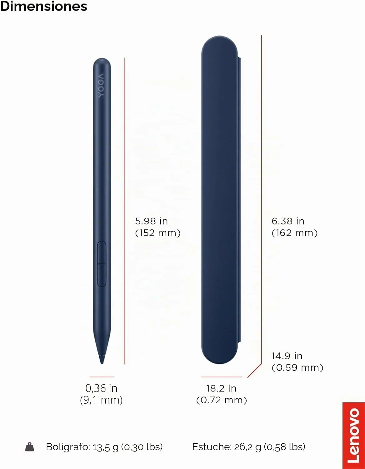 Caneta Digital Lenovo Yoga Pen 2 com Estojo Azul Cósmico - Imagem 5