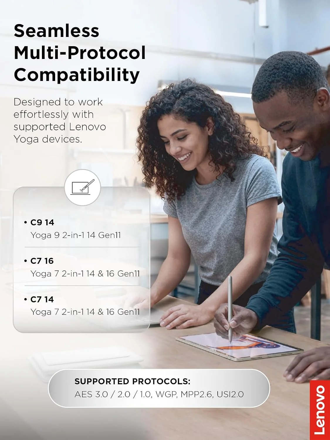 Caneta Digital Lenovo Yoga Pen 2 com Estojo de Proteção Cinza Luna - Imagem 4